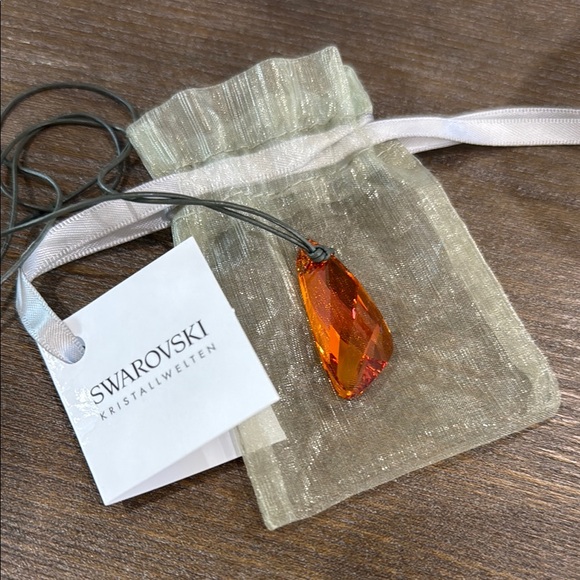 Swarovski Orange Faceted Crystal Necklace - Picture 1 of 3
